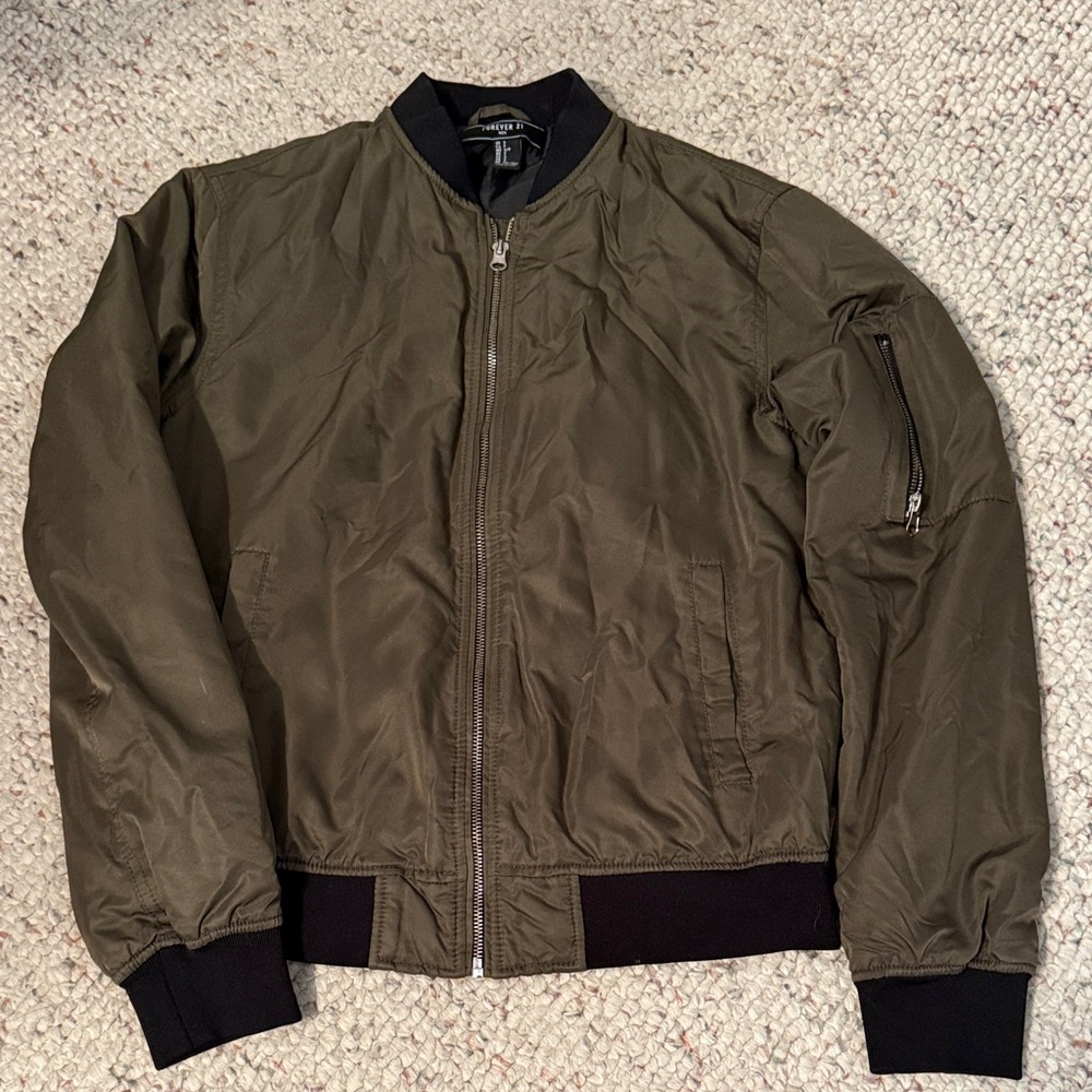 Forever 21 Men's Khaki Bomber Jacket